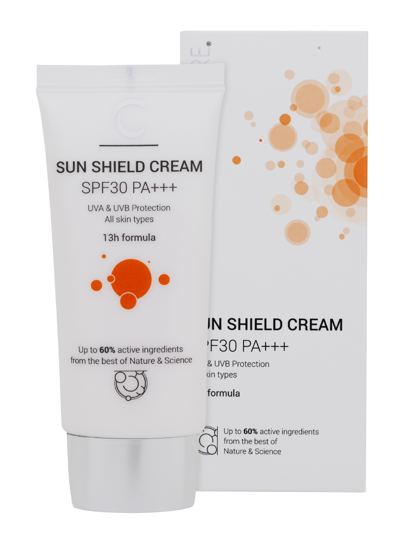 CliniCare Sun Shield Cream SPF30 met verpakking