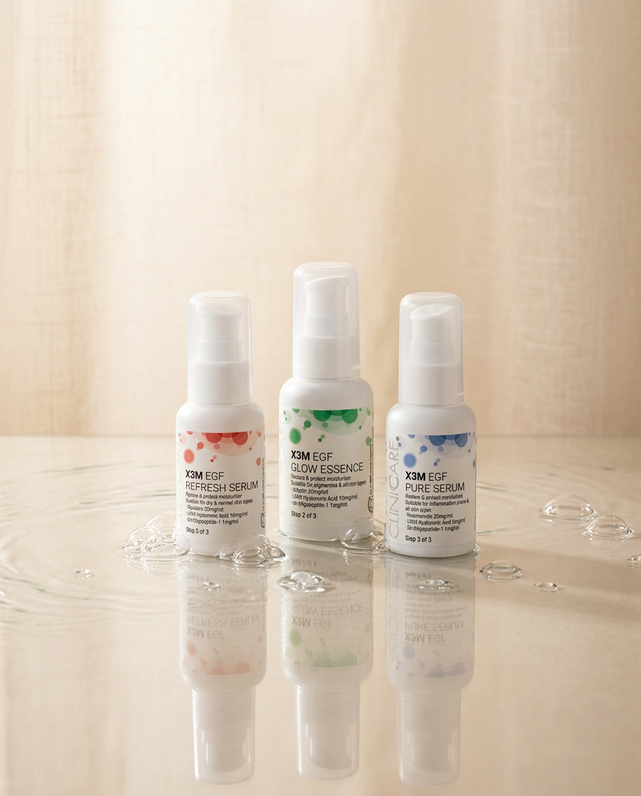 CliniCare-lijnen Refresh, Glow en Pure in een rustige, luxe watersetting