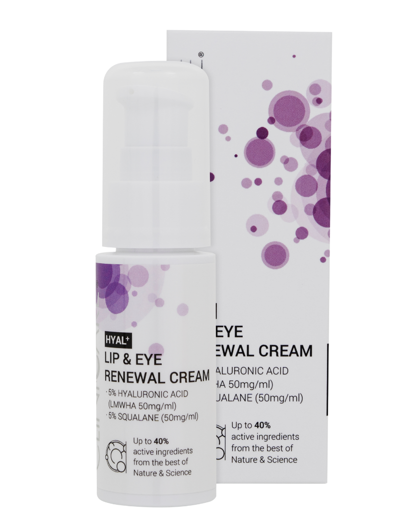 CliniCare Hyal + Lip & Eye Renewal Cream 30 ml met verpakking