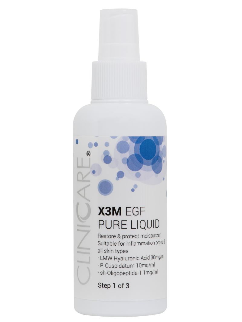 CliniCare X3M EGF Pure Liquid Moisturizer 100 ml met verpakking